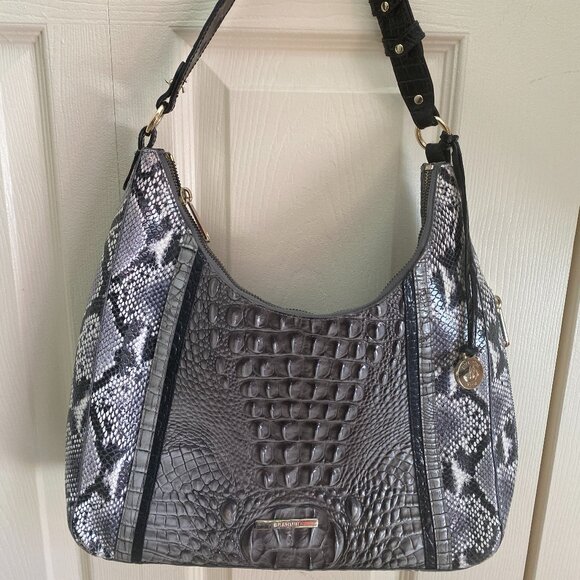 Brahmin Tabitha Handbag Grey and Black - Picture 1 of 5